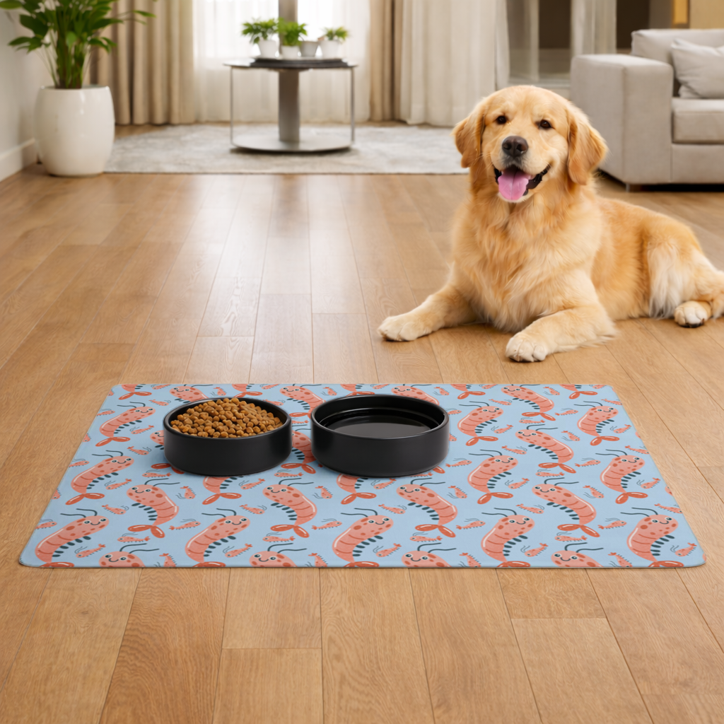 Cute Shrimps Pet Feeding Mat