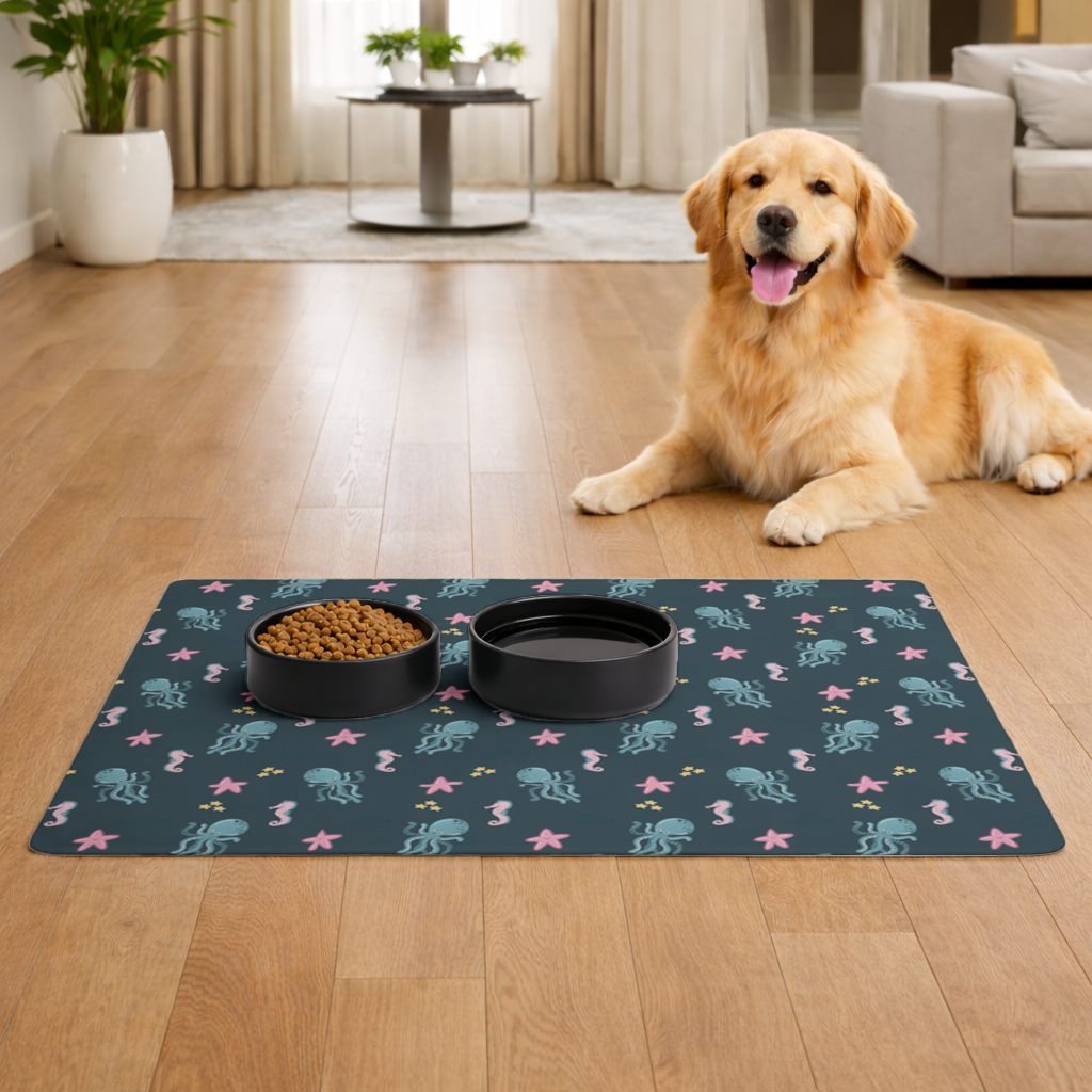 Cute Sea Creatures Pet Feeding Mat