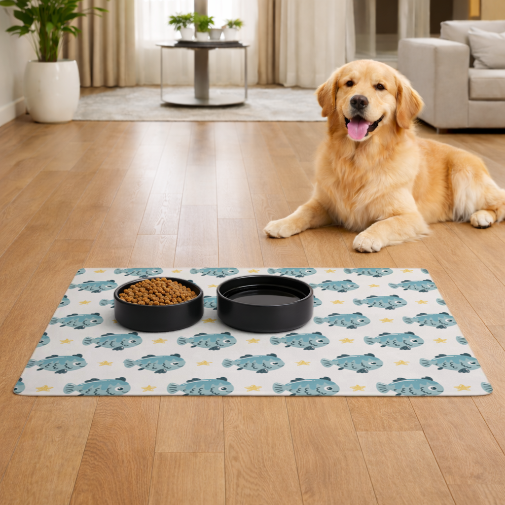Cute Fish Pet Feeding Mat