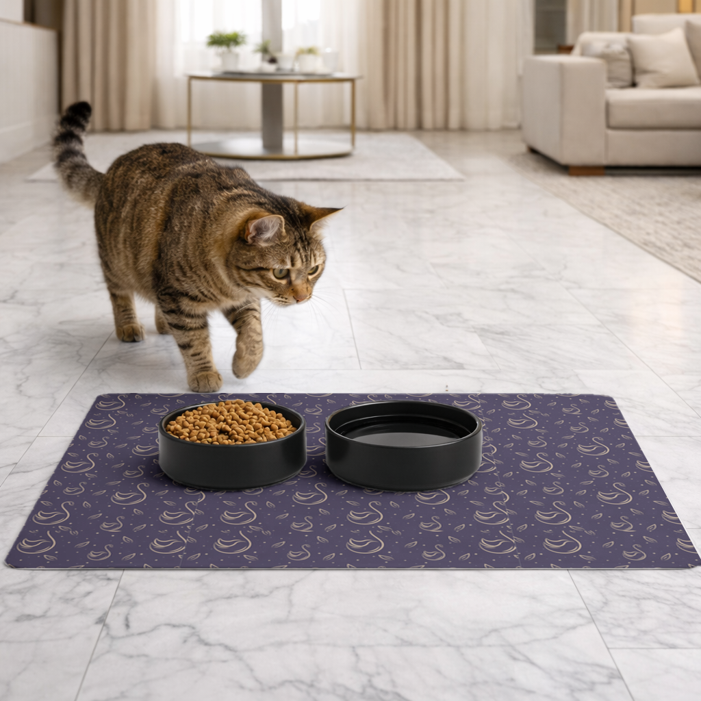 kuğu pattern deseni Pet Feeding Mat