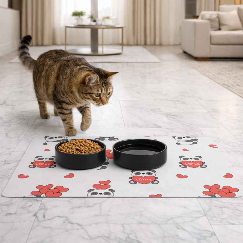 Cute Panda Valentines Day Love Heart Pattern Design 