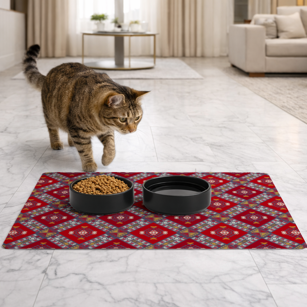 Traditional Kilim Pattern Motif Pet Feeding Mat