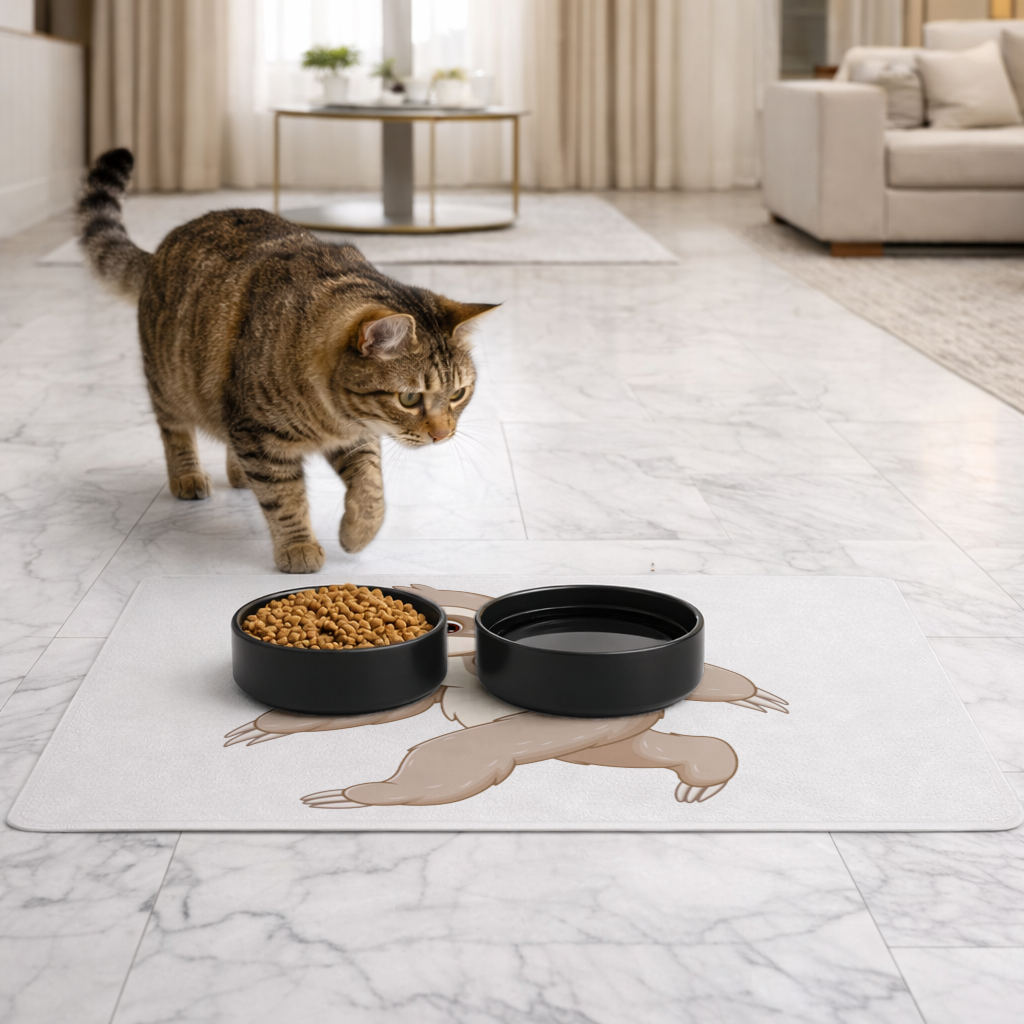 Neşeli Yürüyen Sevimli Tembel Hayvan Evcil Hayvan Besleme Matı