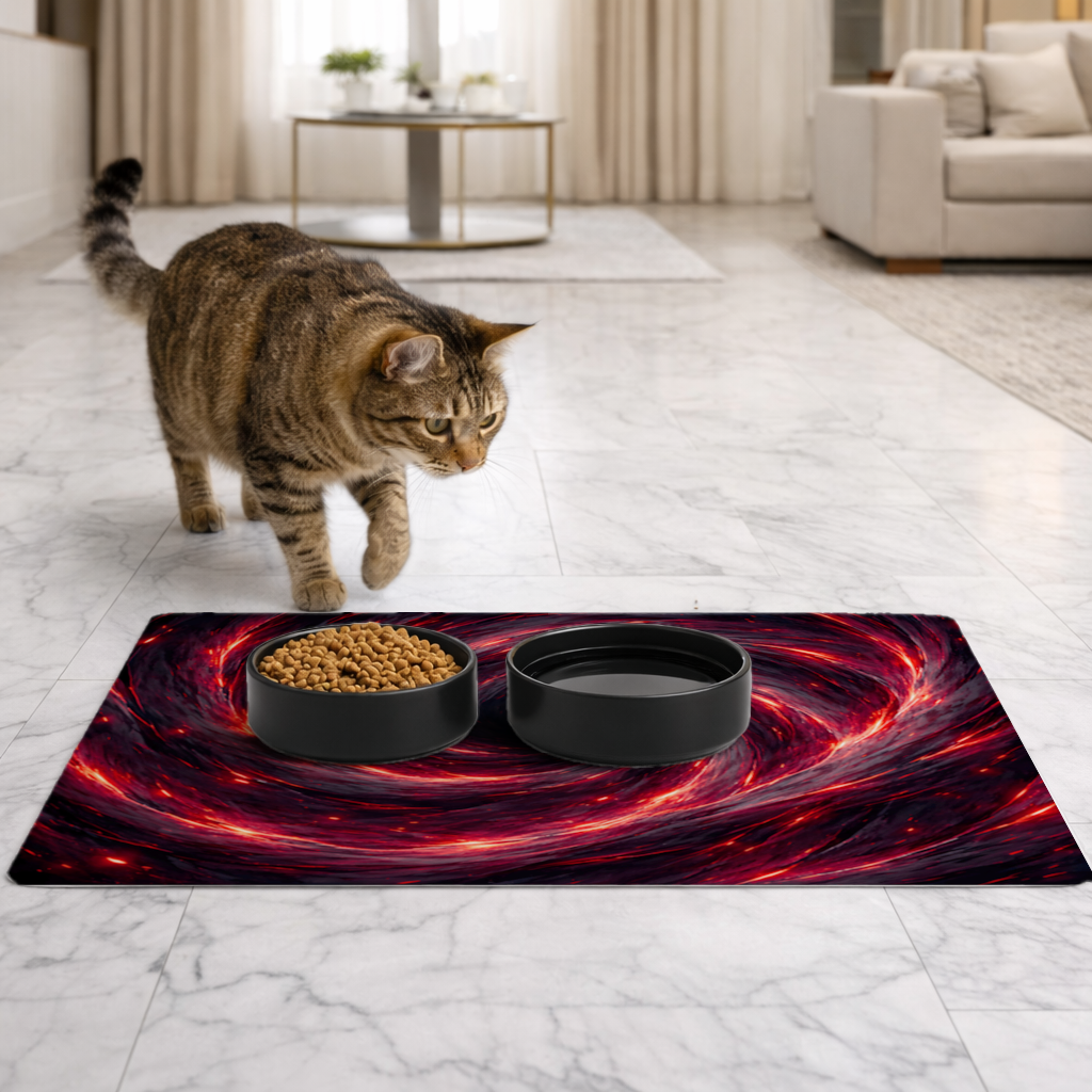 Uchiha Brothers Eternal Black Flames of Amaterasu Pet Feeding Mat
