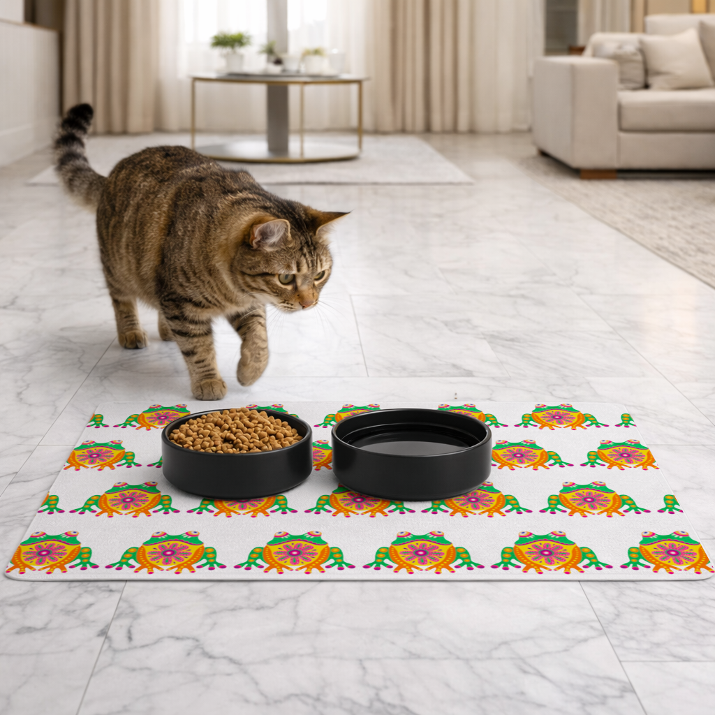 Mexican Alebrije Frog Pet Feeding Mat