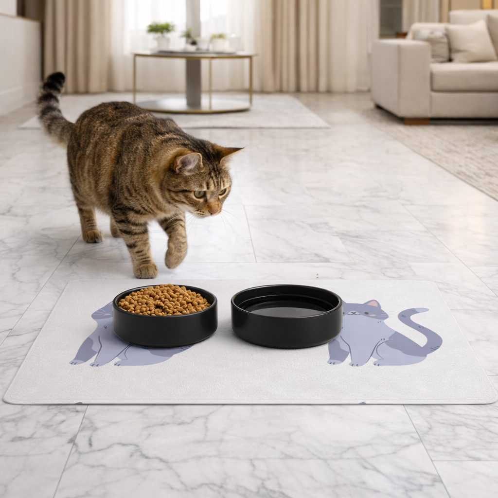 Gri kedi Pet Feeding Mat