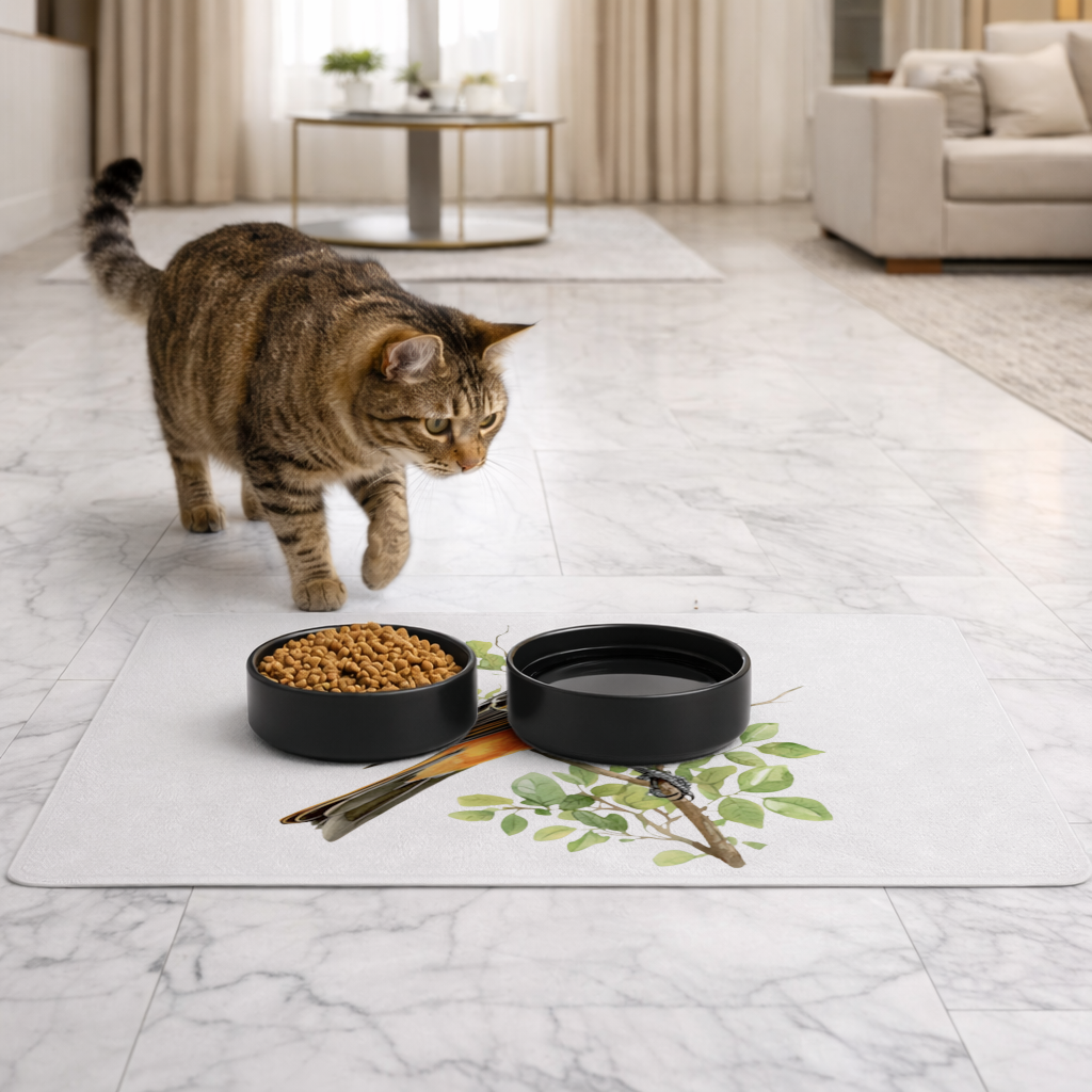 Baltimore Oriole on Branch Pet Feeding Mat