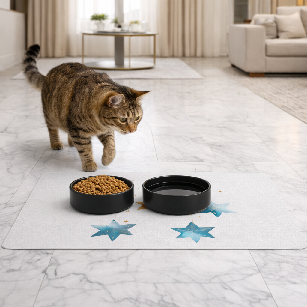 Watercolor Hanging Stars Pet Feeding Mat