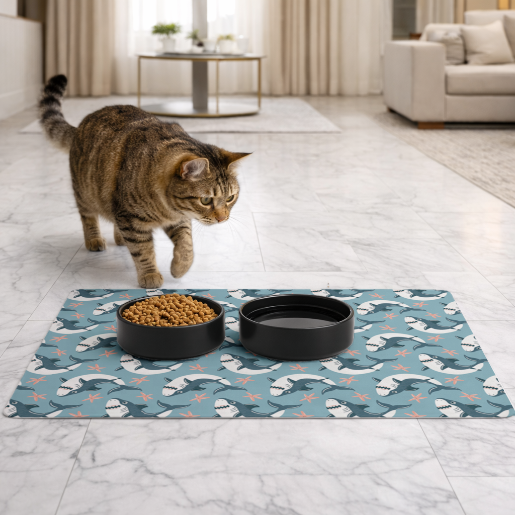 Smiling Shark Pet Feeding Mat