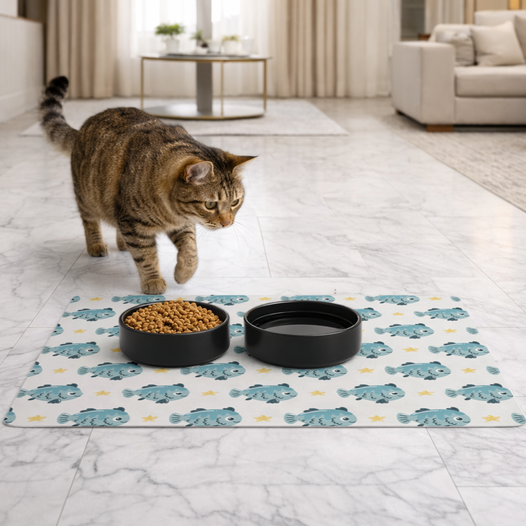 Cute Fish Pet Feeding Mat