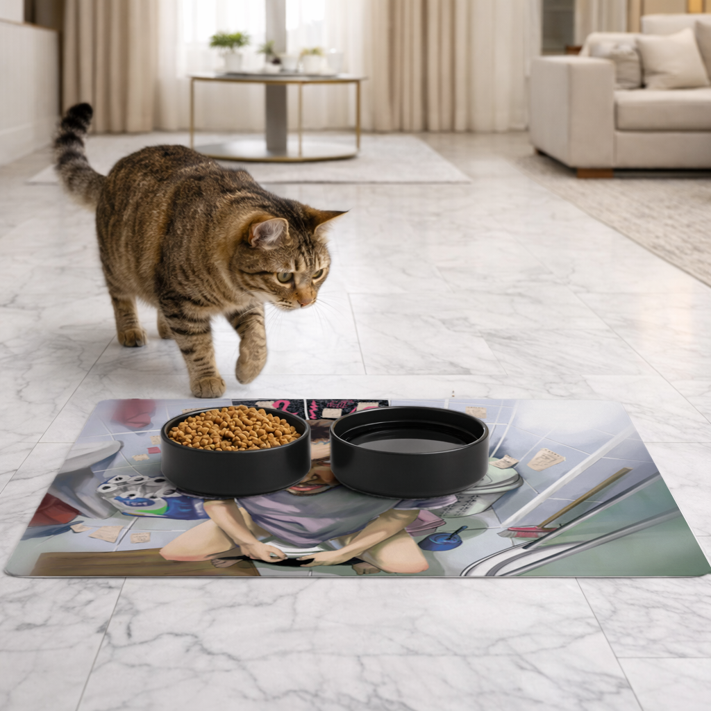 Toilet allegory Pet Feeding Mat
