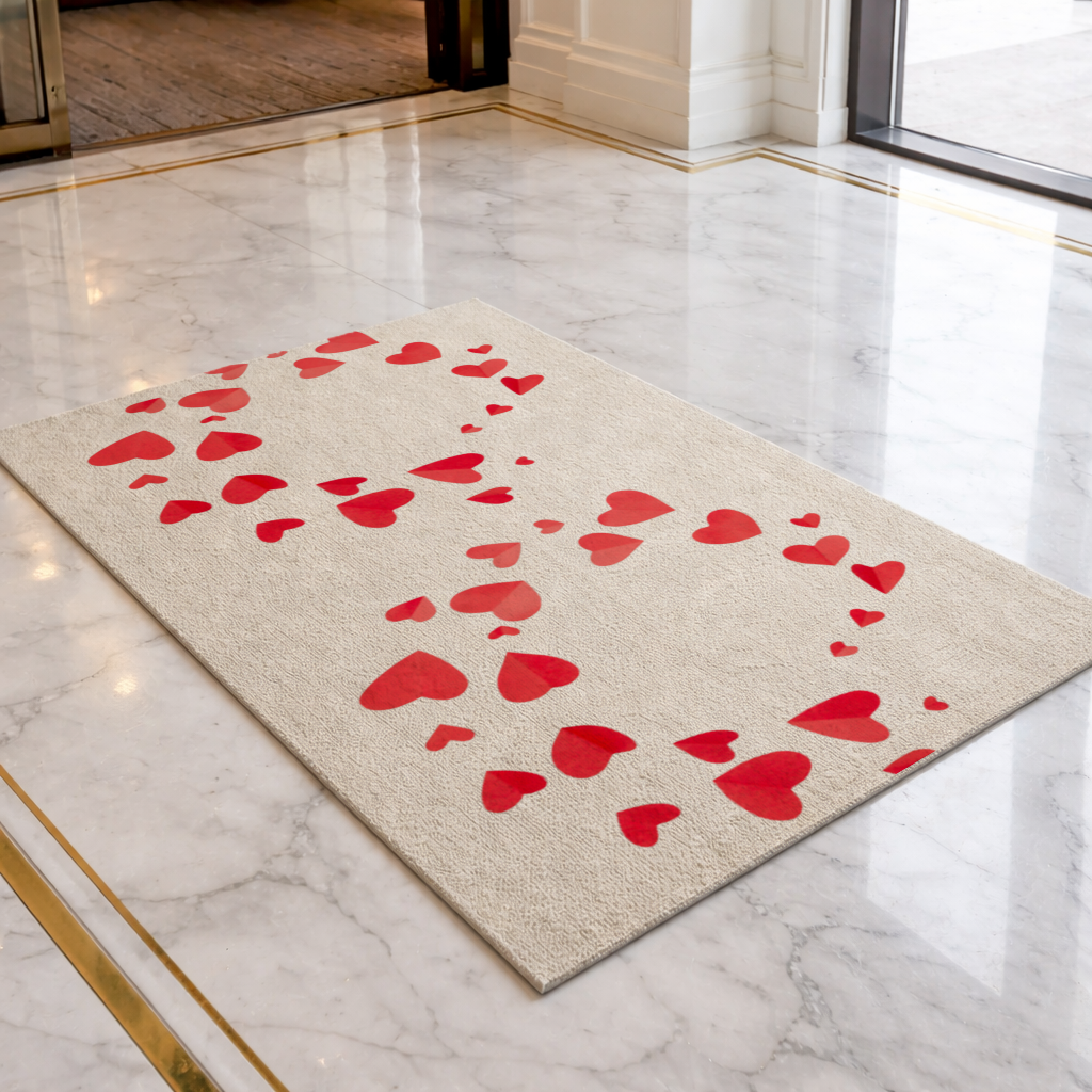 Red Hearts Frame Design Doormat