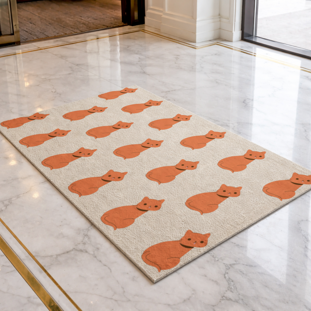 furry feline friends Doormat