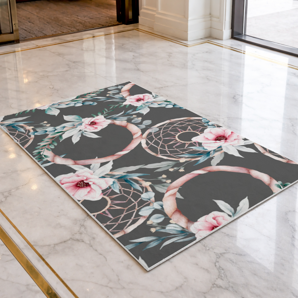 Boho Floral Dreamcatcher Pattern Doormat