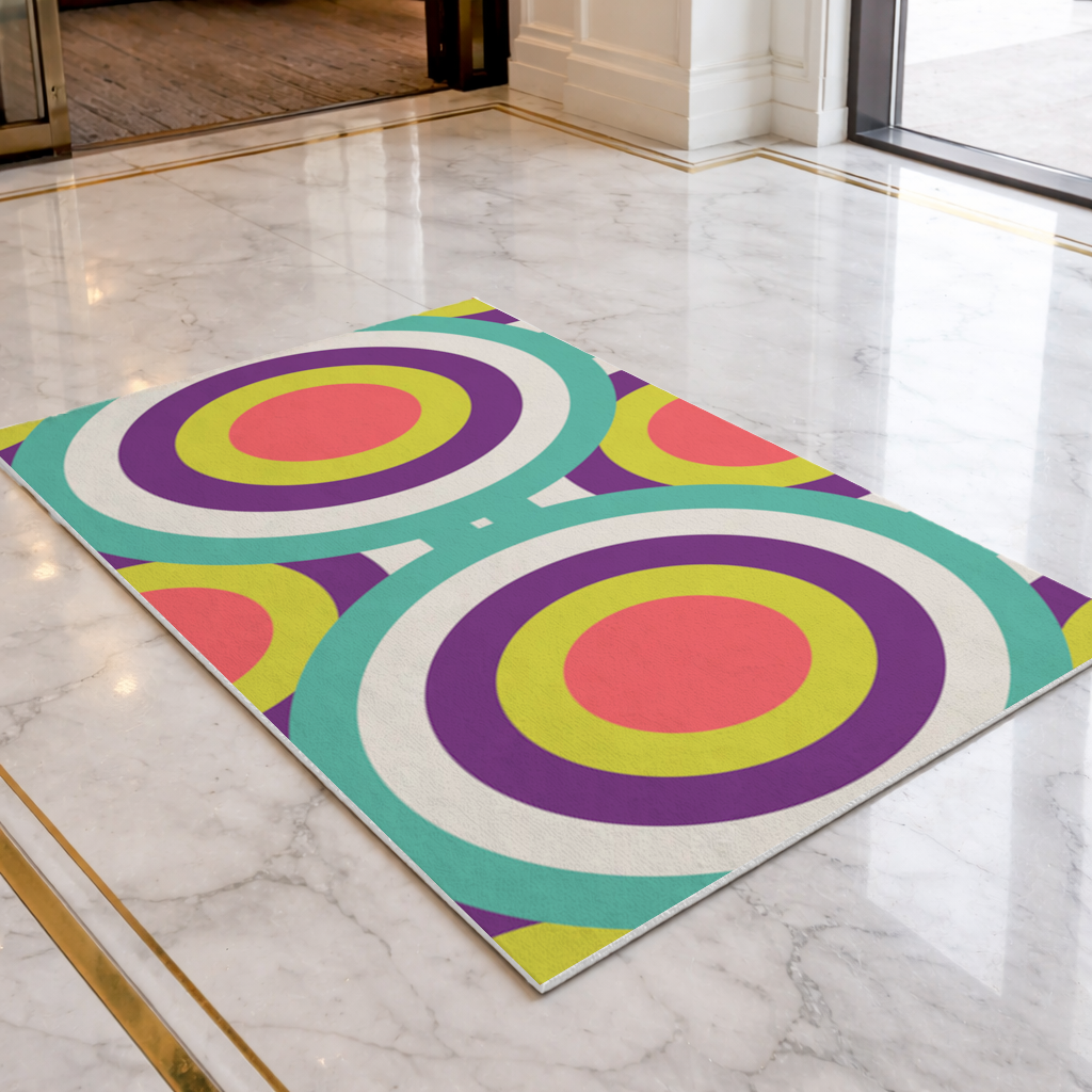 Colorful Geometric Circle Pattern Doormat
