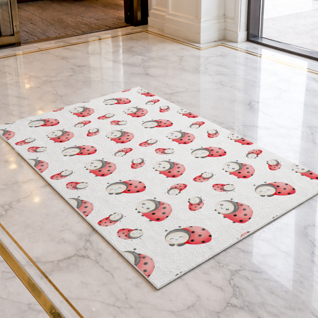Cute Kawaii Ladybug Pattern Doormat