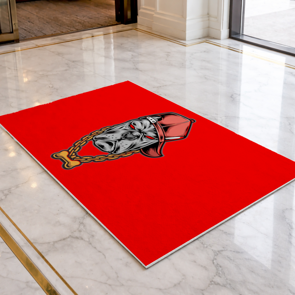 Hip Hop Style Gangster Dog Illustration Doormat