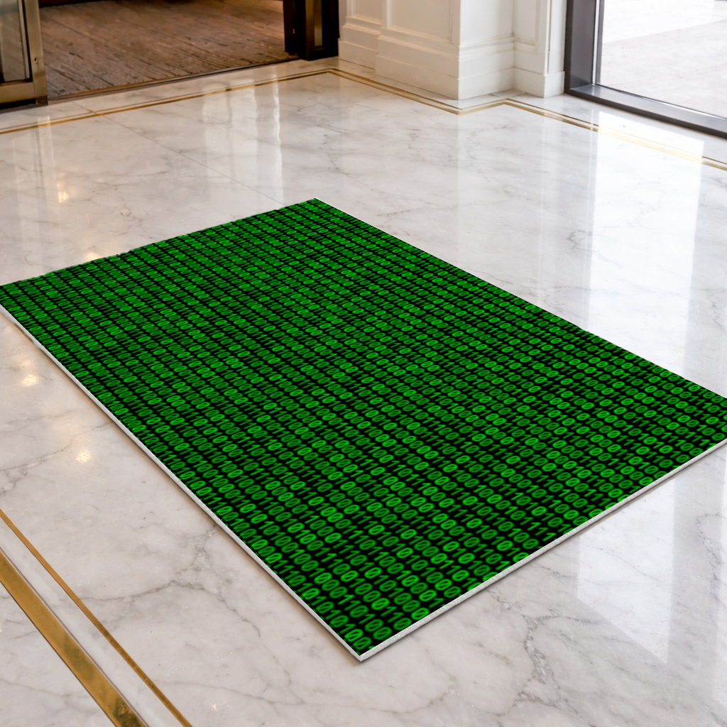 Matrix Style Digital Binary Code Background Doormat