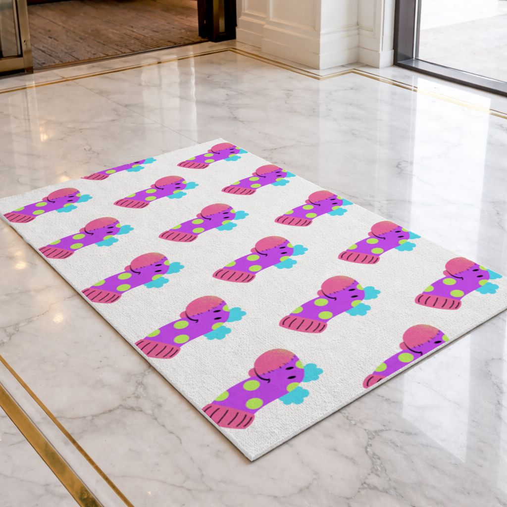 Cute Colorful Dinosaur Illustration Doormat