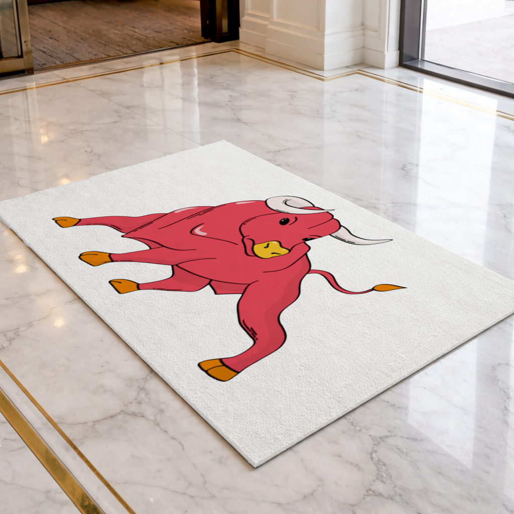 Spanish Red Bull Illustration Inspired by Matador Theme Doormat
