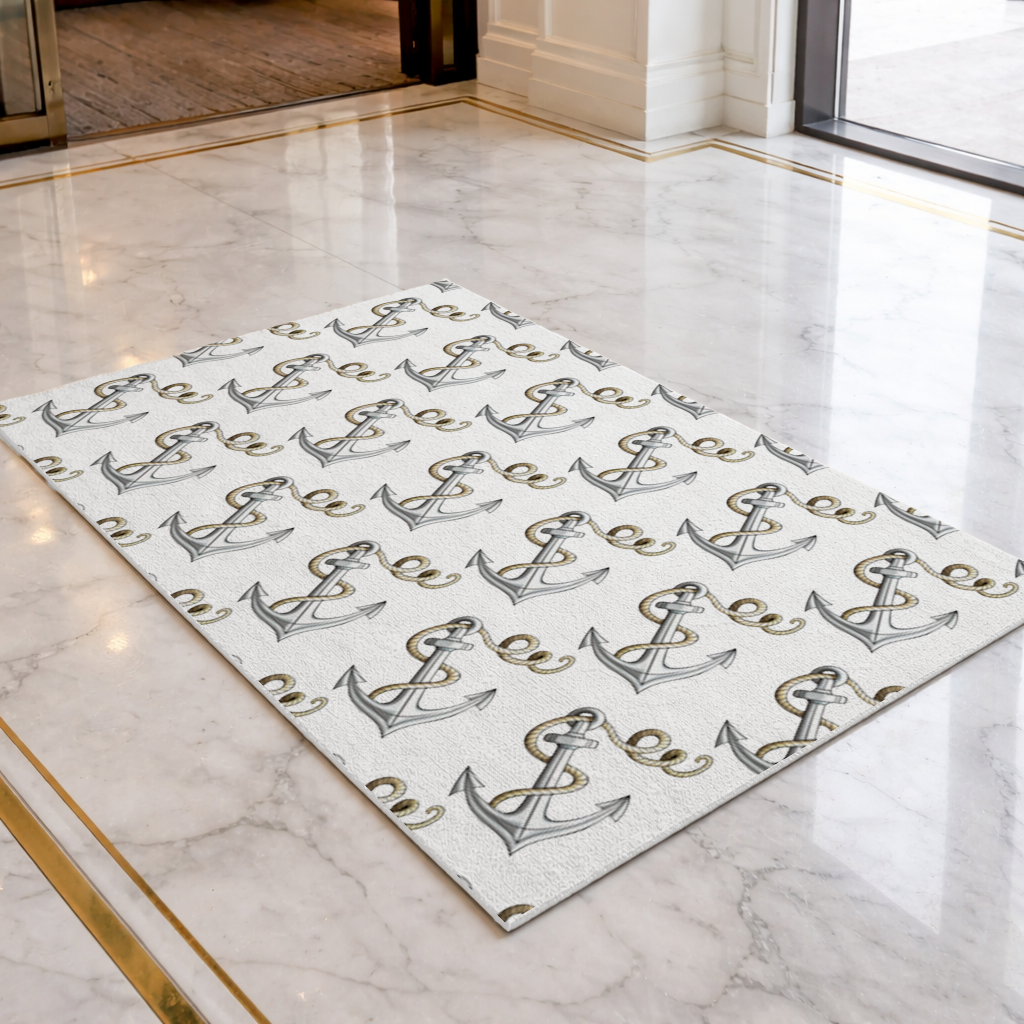 Sailor Anchor with Rope Tattoo Art Doormat