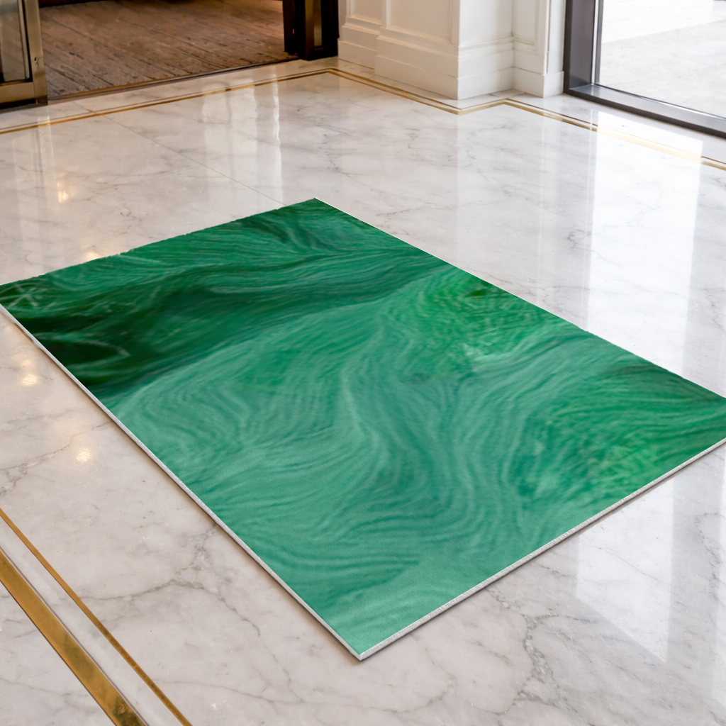 Yeşil ve siyah ebru. Kapı Önü Paspası