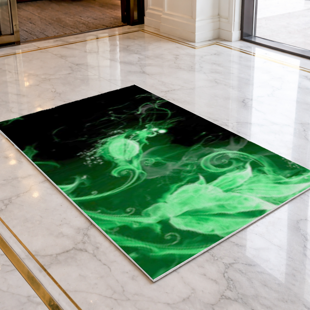 Green and black smokes Doormat