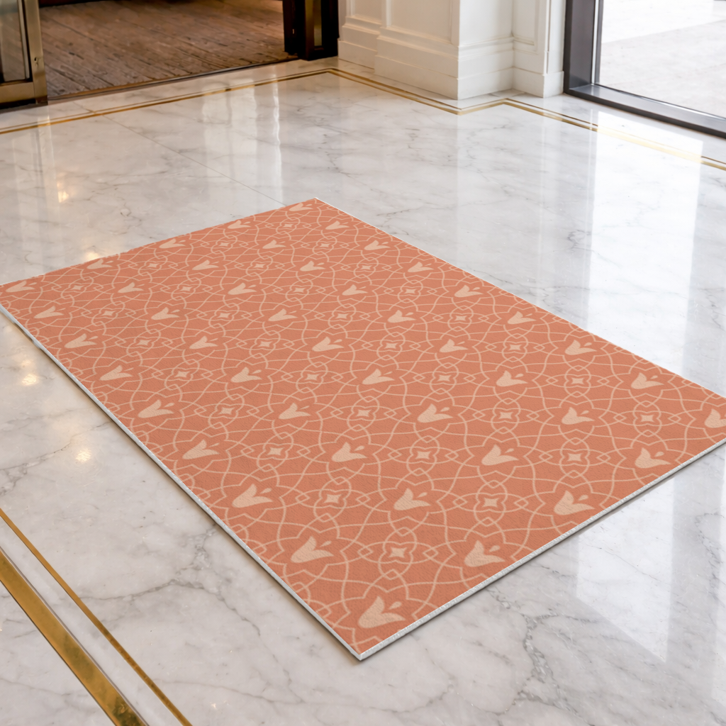 Modern Geometric Linear Terracotta Pattern Doormat