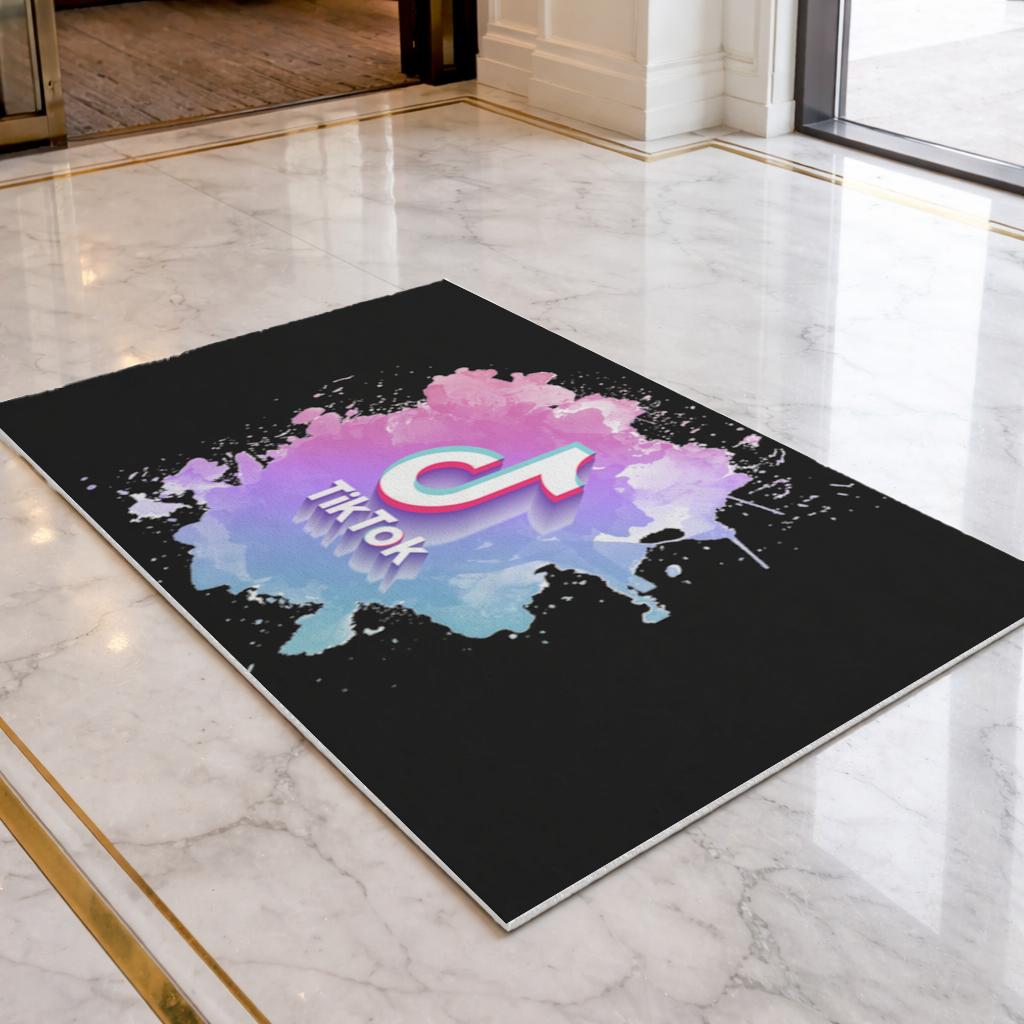 TikTok Logo with Watercolor Effect Doormat