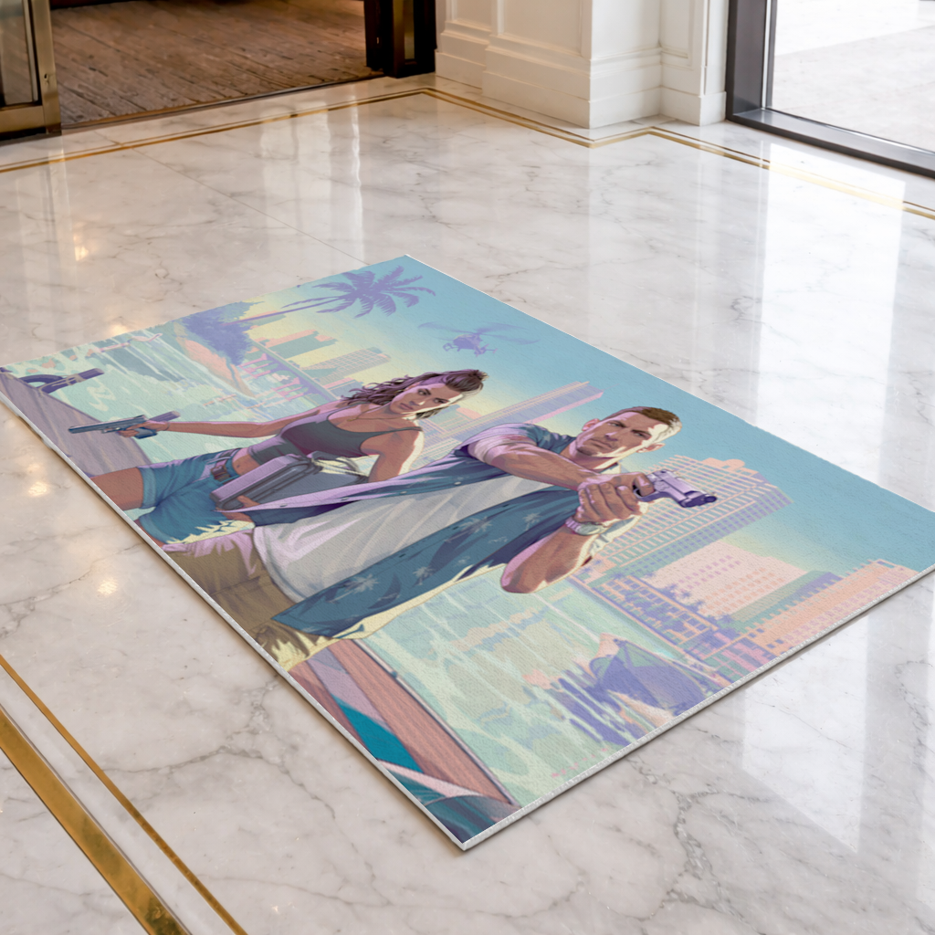 Vice City Showdown  Tropical Heist Duo Doormat