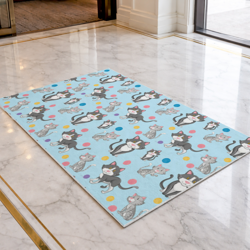cat repeat pattern Doormat