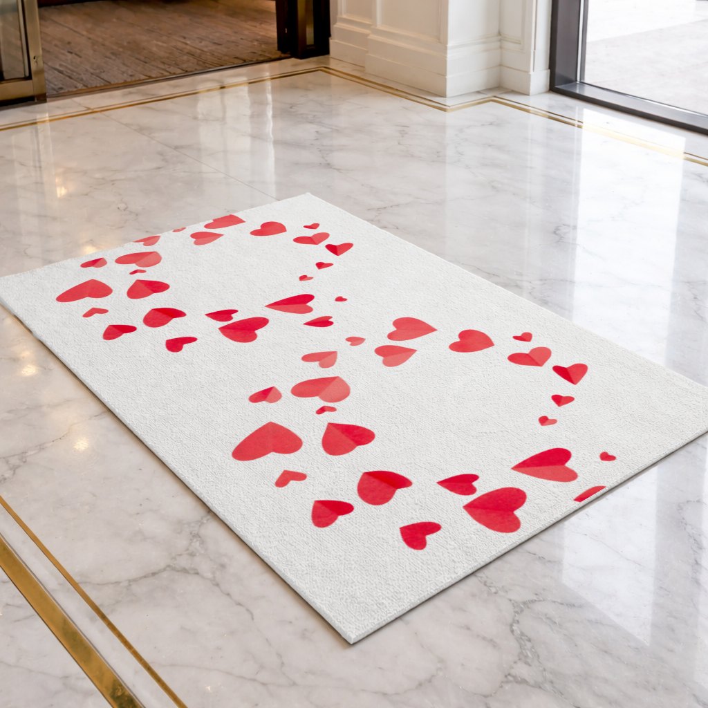 Red Hearts Frame Design Doormat