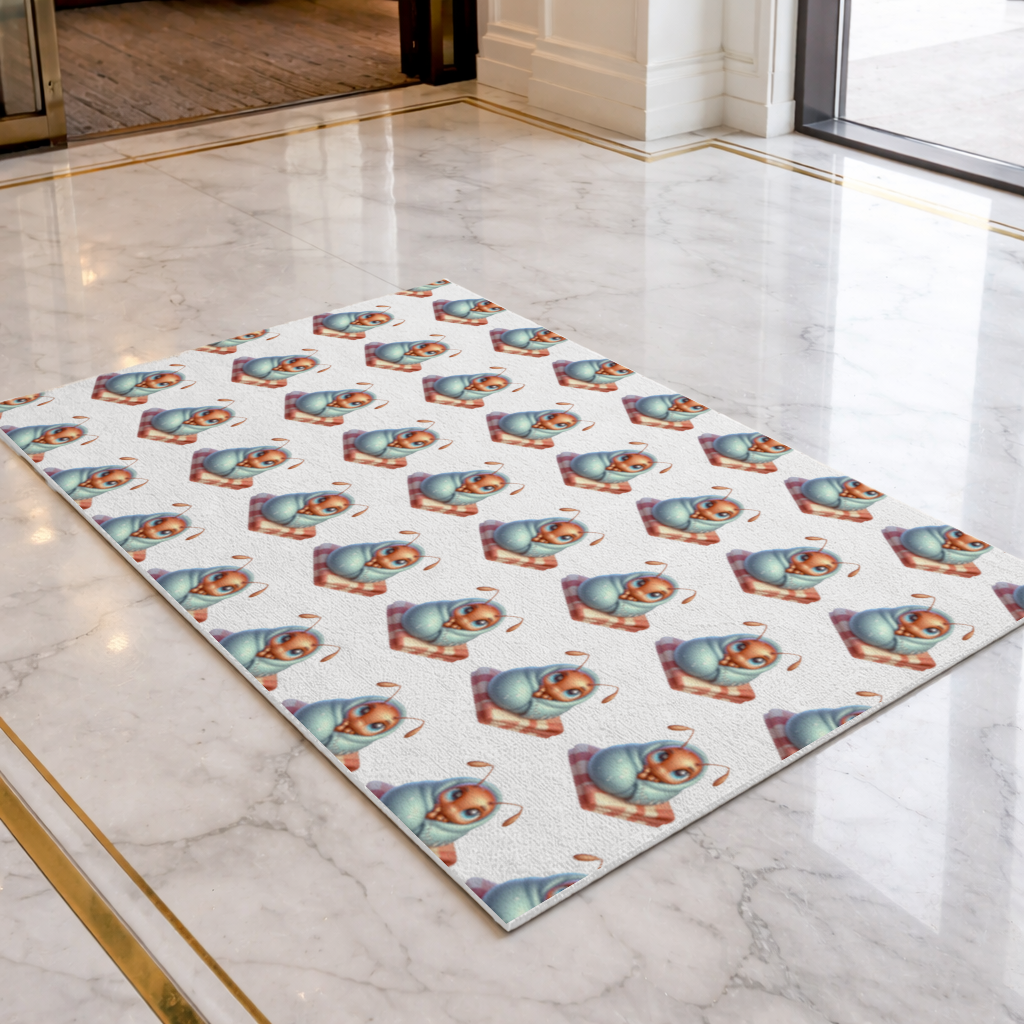 Kawaii Baby Ant Wrapped in Blanket Doormat