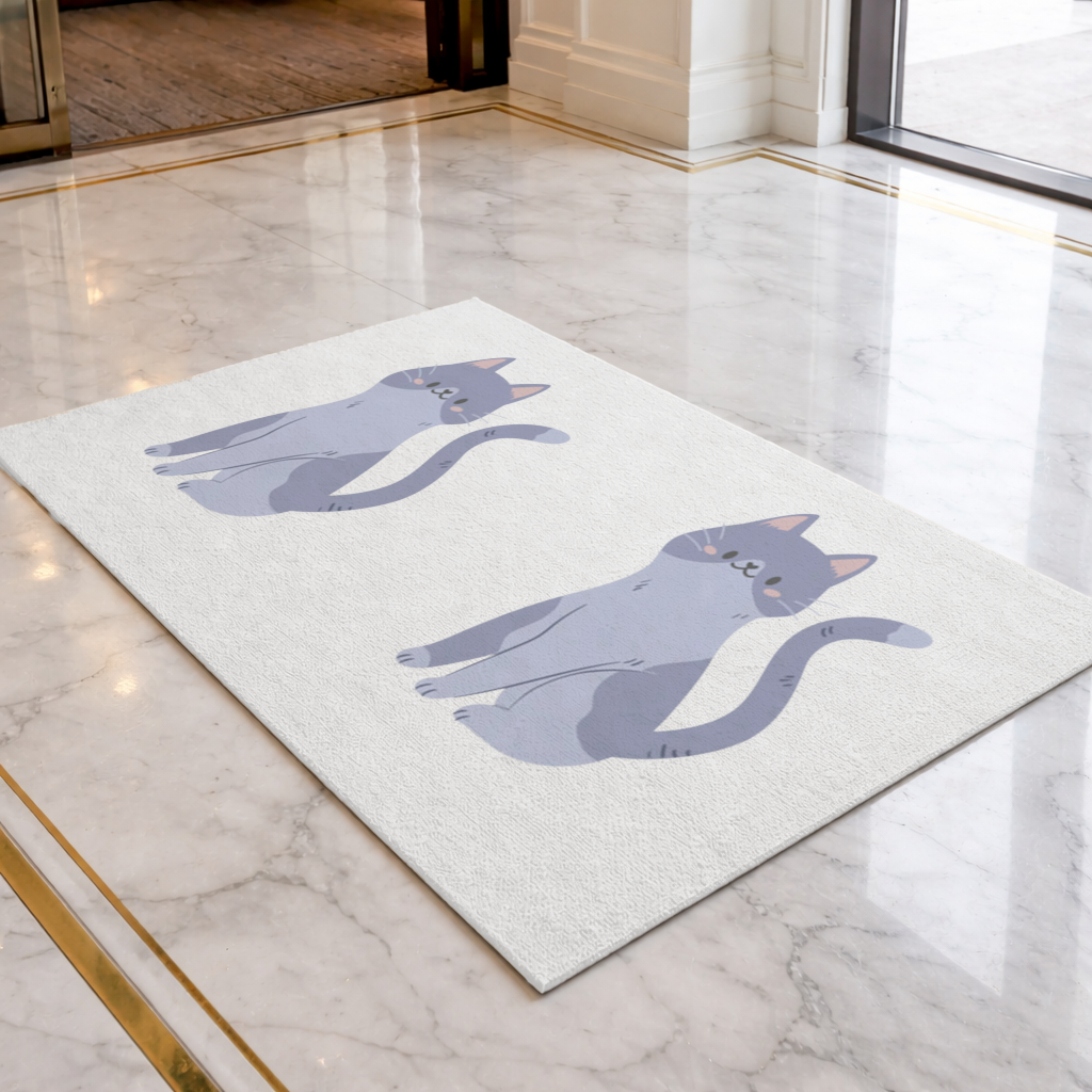 Gri kedi Doormat
