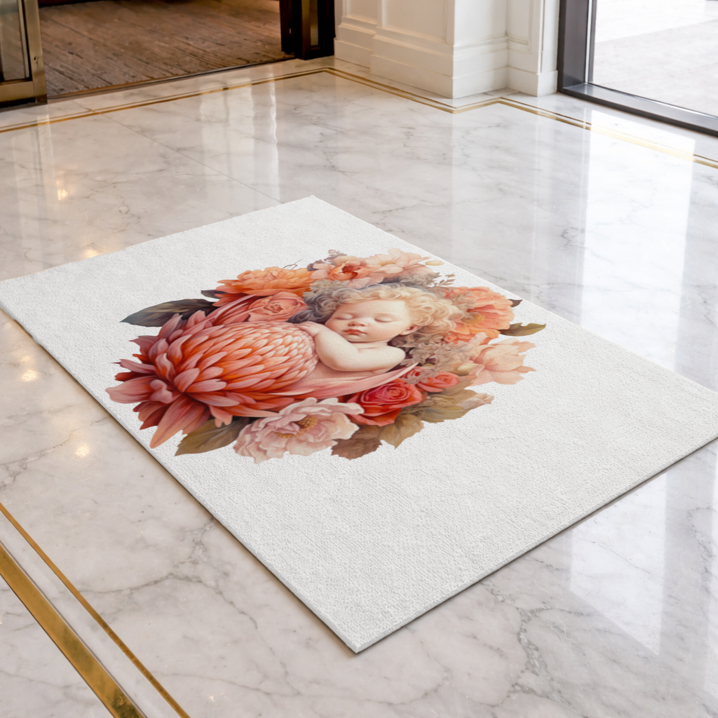 Ethereal Cottagecore Sleeping Baby Doormat