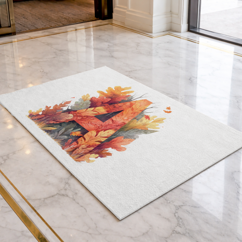 Autumn Leaf Letter A Monogram Doormat