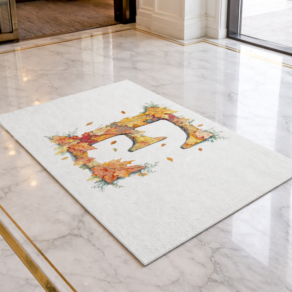 Autumn Maple Leaf Letter E Doormat