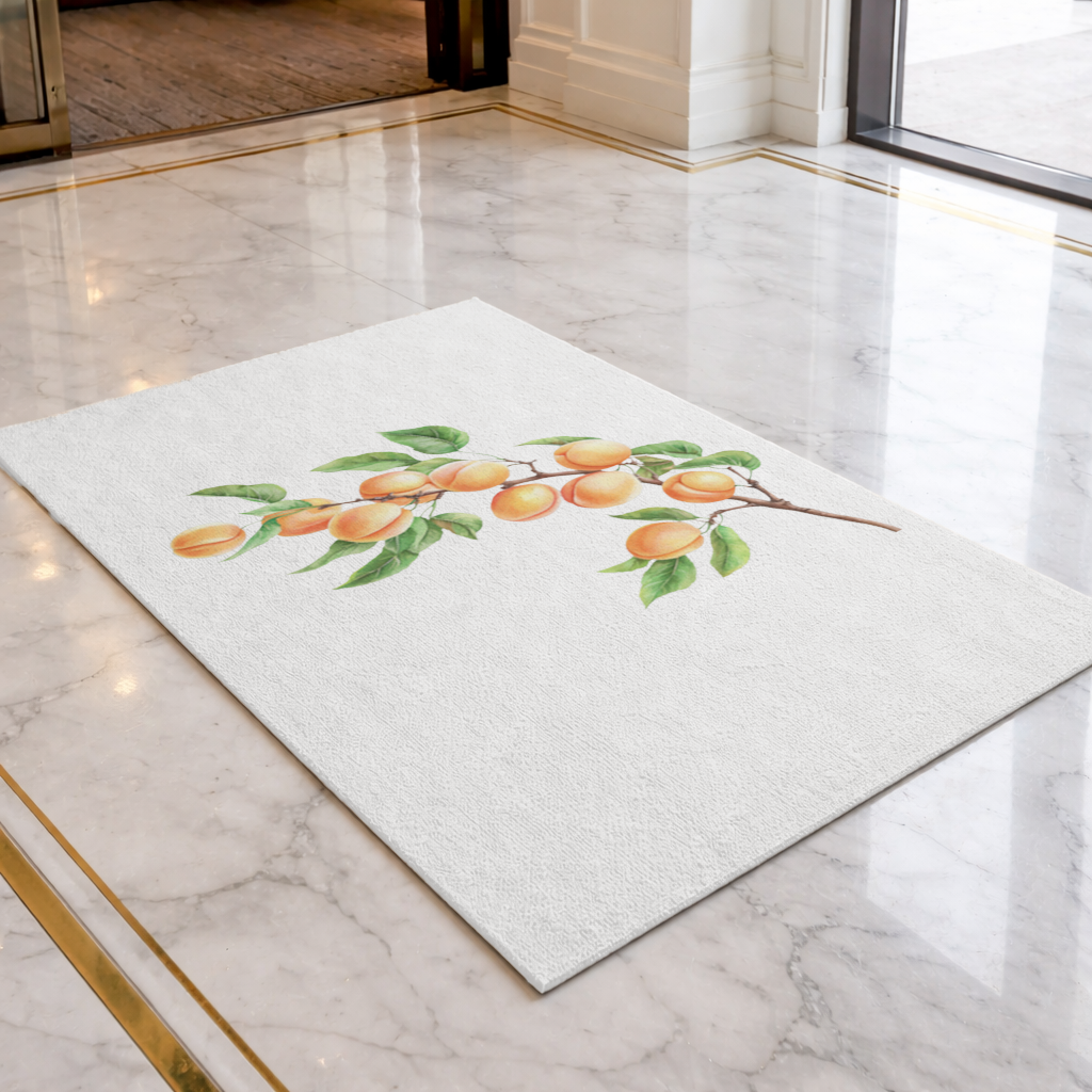 Ripe Orange Apricot Fruit Branch Doormat