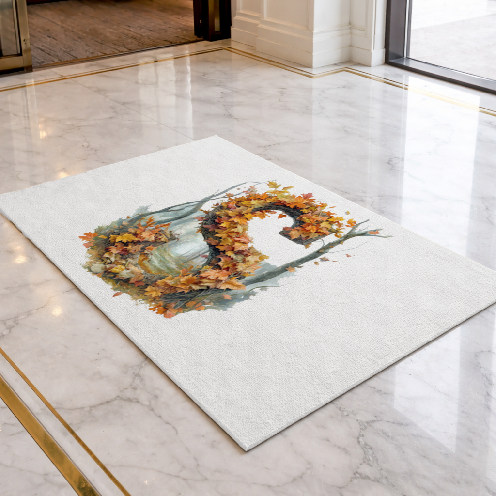 Autumn Maple Leaf Letter S Doormat