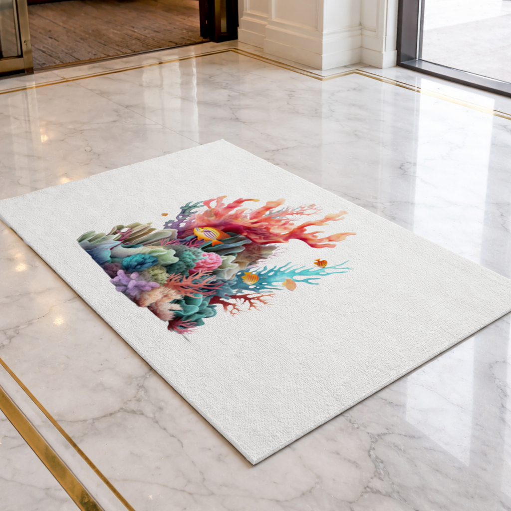 Vibrant Coral Reef and Tropical Fish Doormat