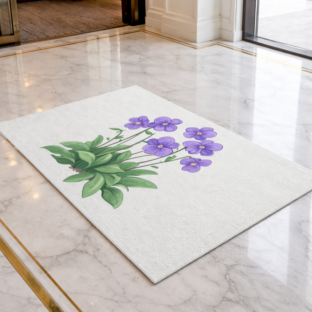 Cottagecore Purple Violets Doormat