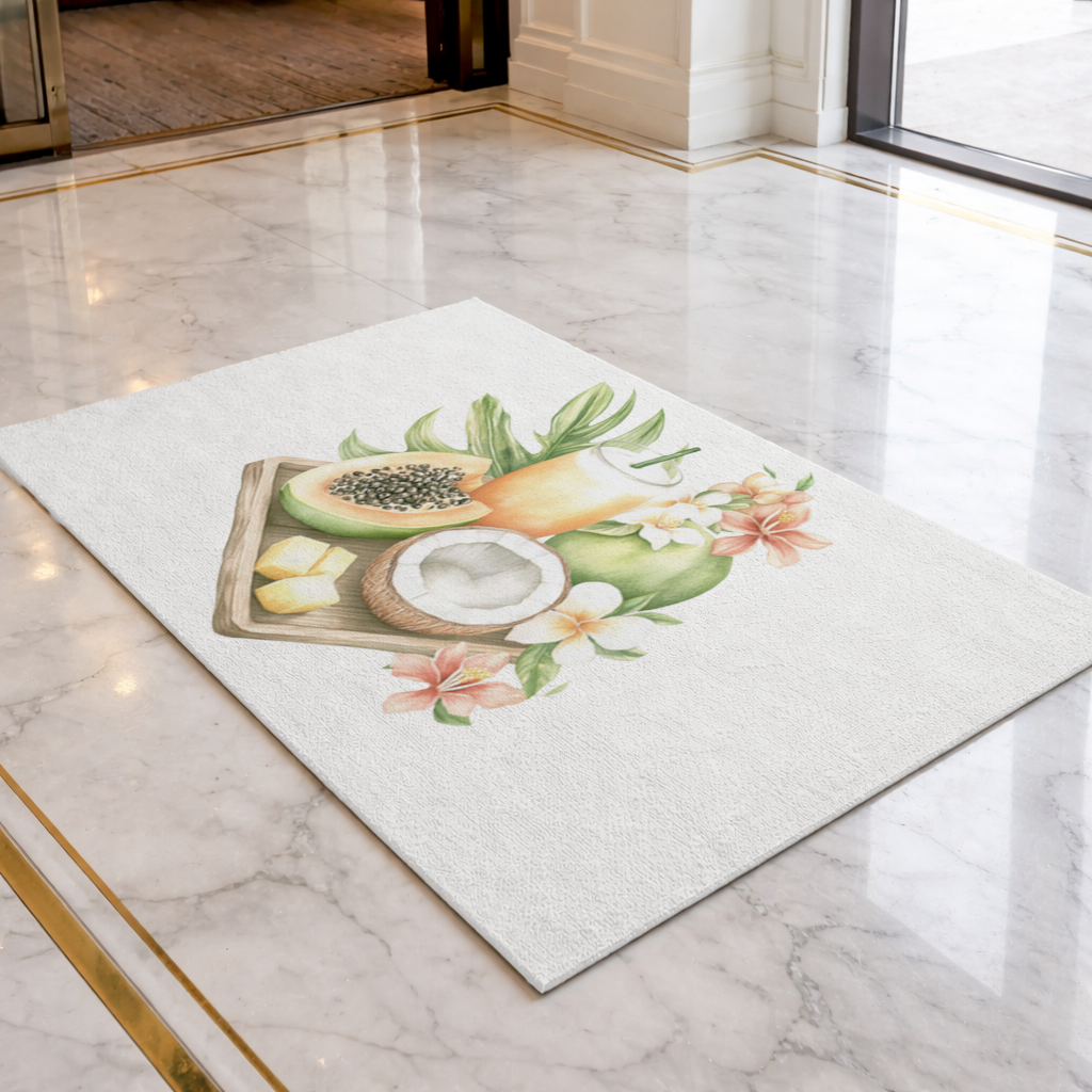 Tropical Papaya and Coconut Juice Doormat