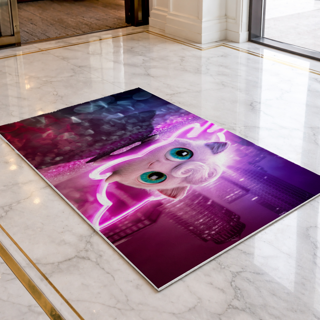 Cyberpunk Pink Fluffy Creature Doormat