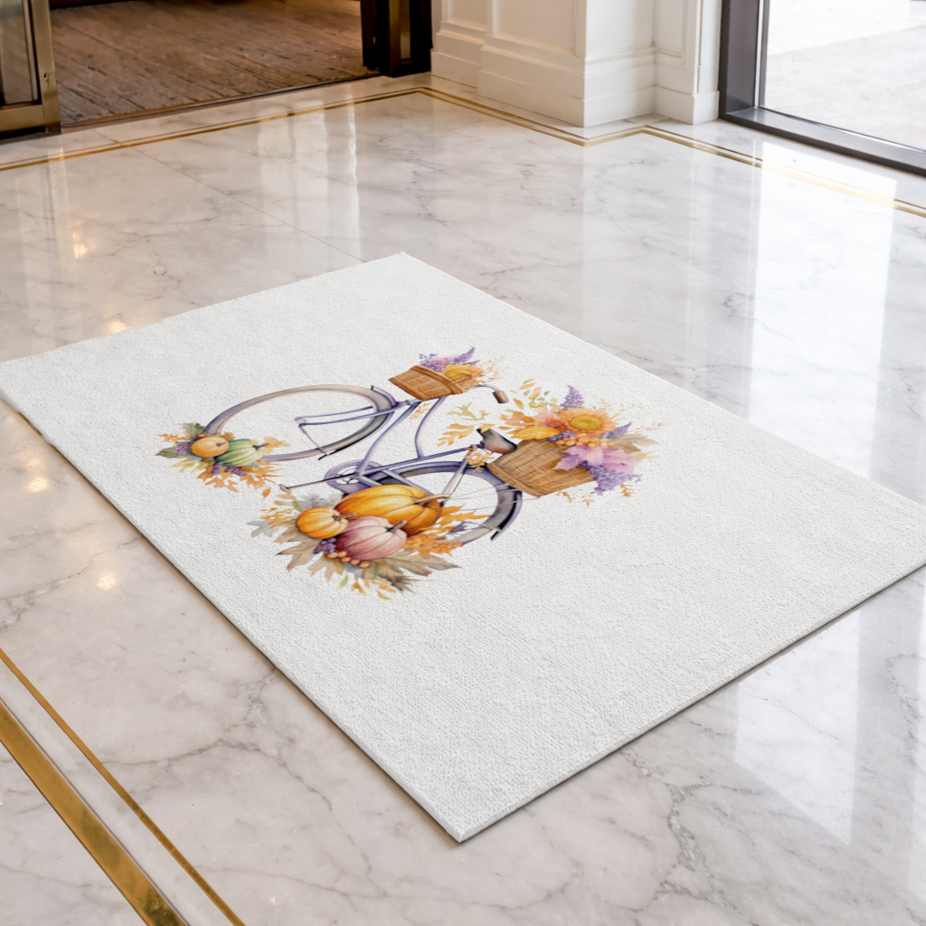 Balkabaklı ve Ayçiçekli Sonbahar Bisikleti Kapı Önü Paspası
