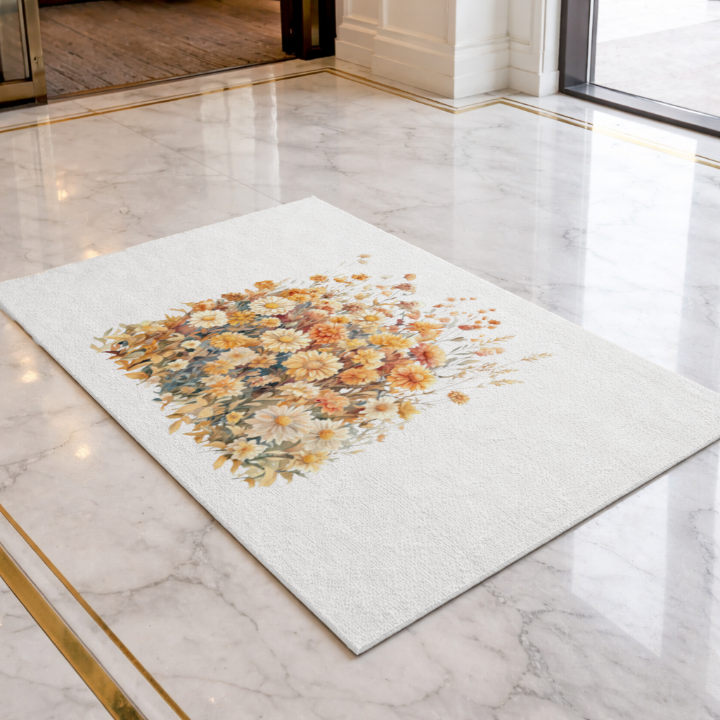 Watercolor Orange Wildflowers 