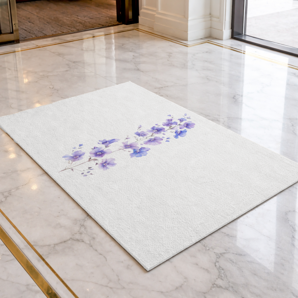Delicate Blue Flax Wildflowers Doormat