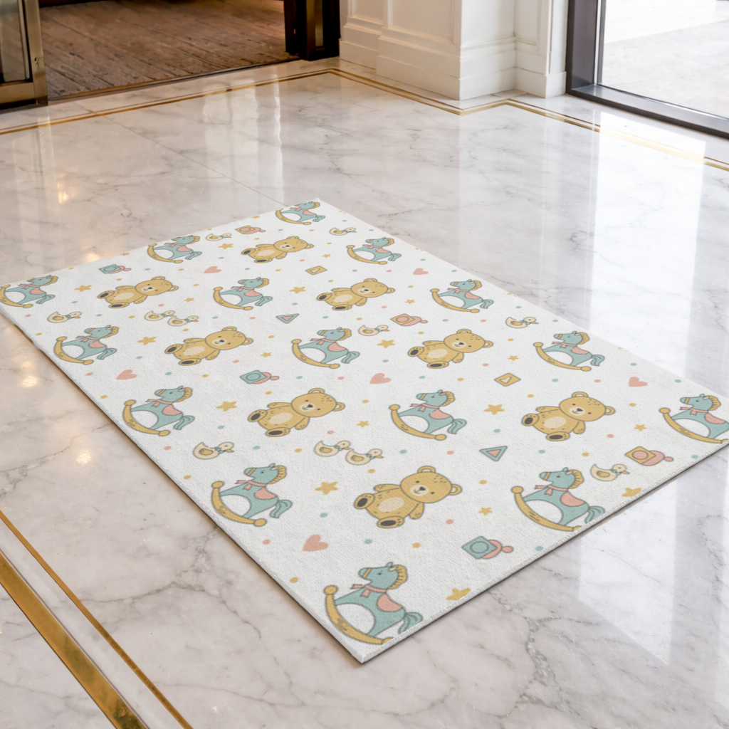 Cute Toy Pattern Kids Background Doormat