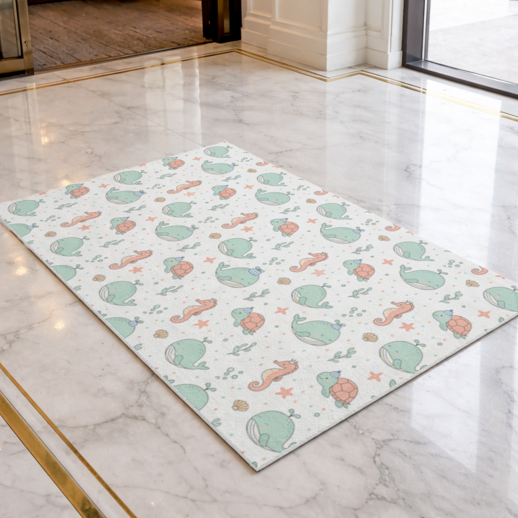 Cute Sea Animals Pattern Doormat