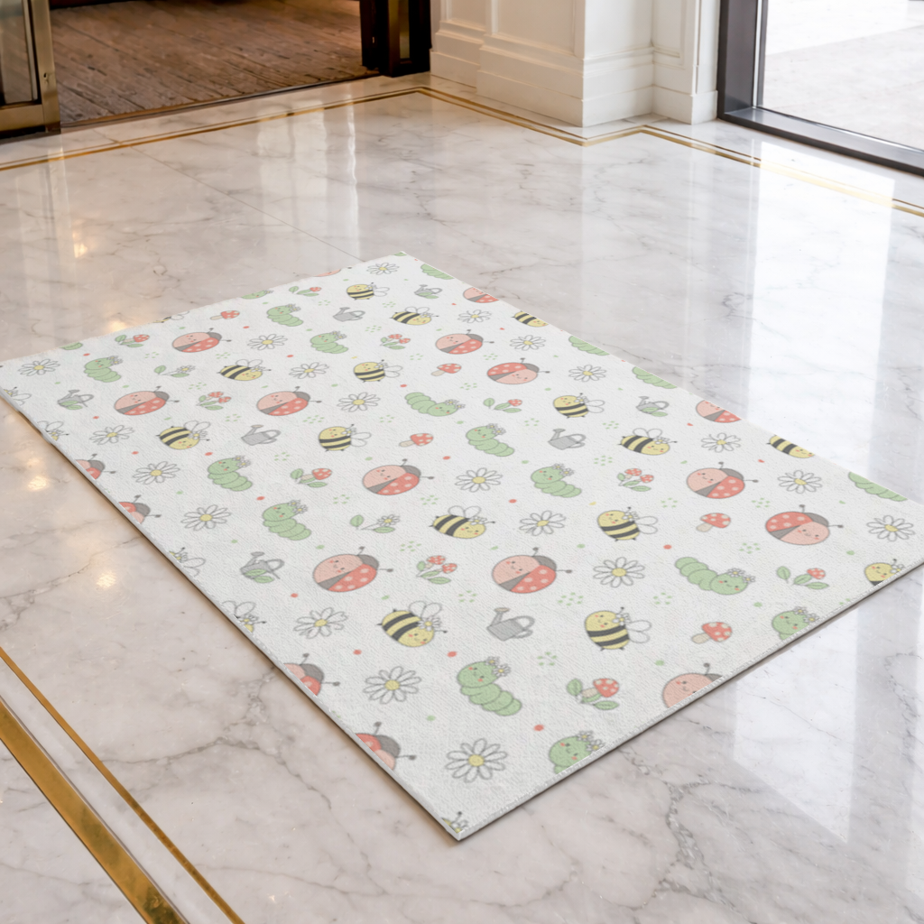 Cute Garden Bugs Pattern Doormat