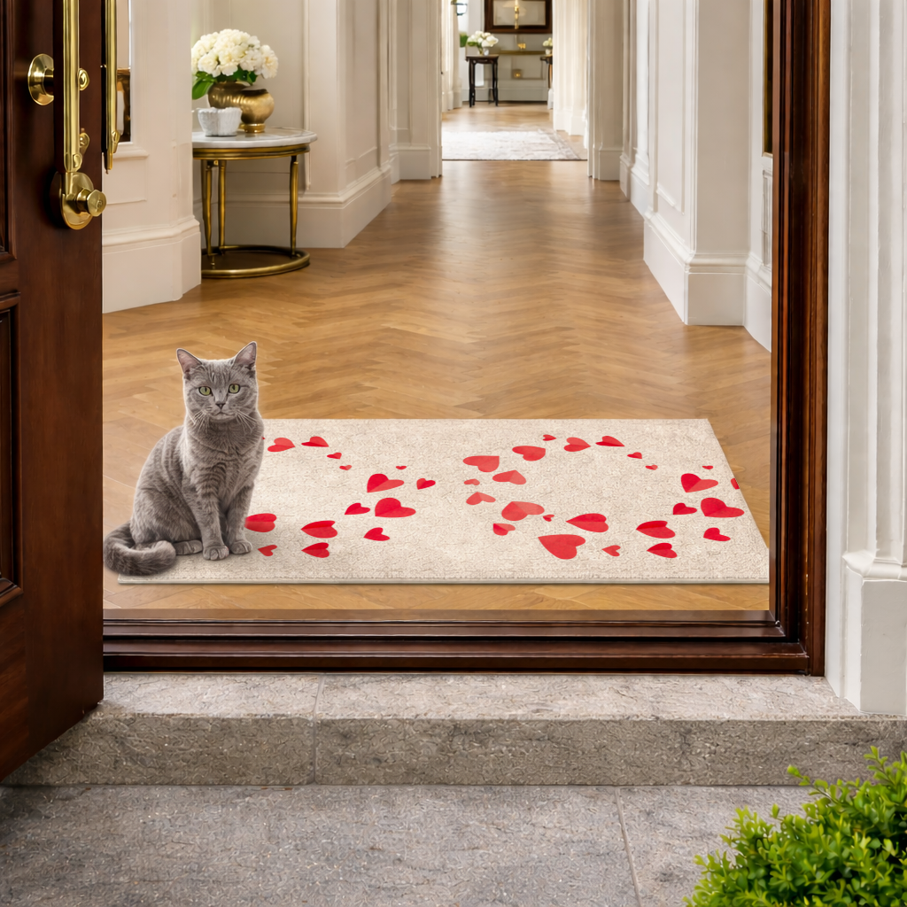 Red Hearts Frame Design Doormat